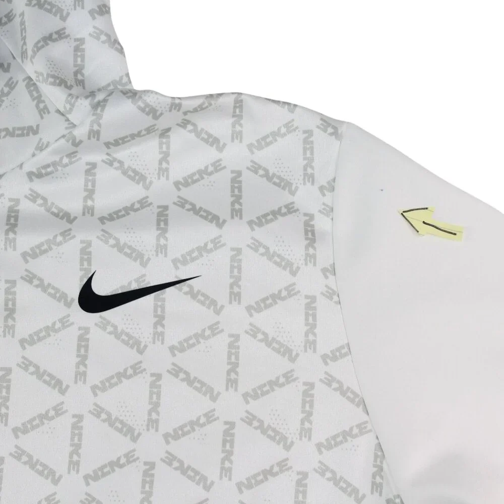 Nike Therma Fit 3XL All Over Print White Gray Hoodie Nike Spell Out Streetwear - Picture 15 of 16